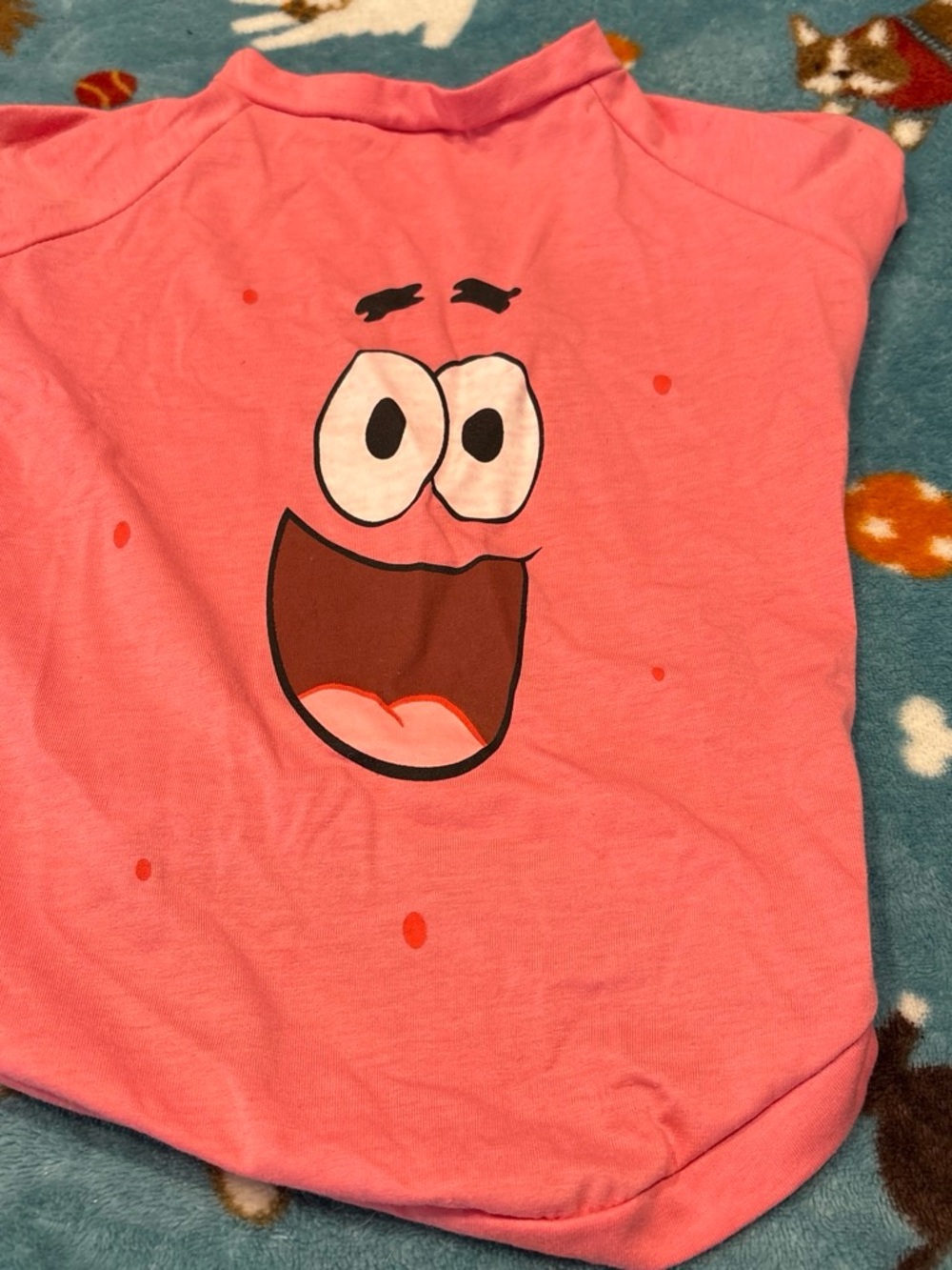 Pink Short-Sleeve Small Pet Tee with Smiling Face Graphic medium